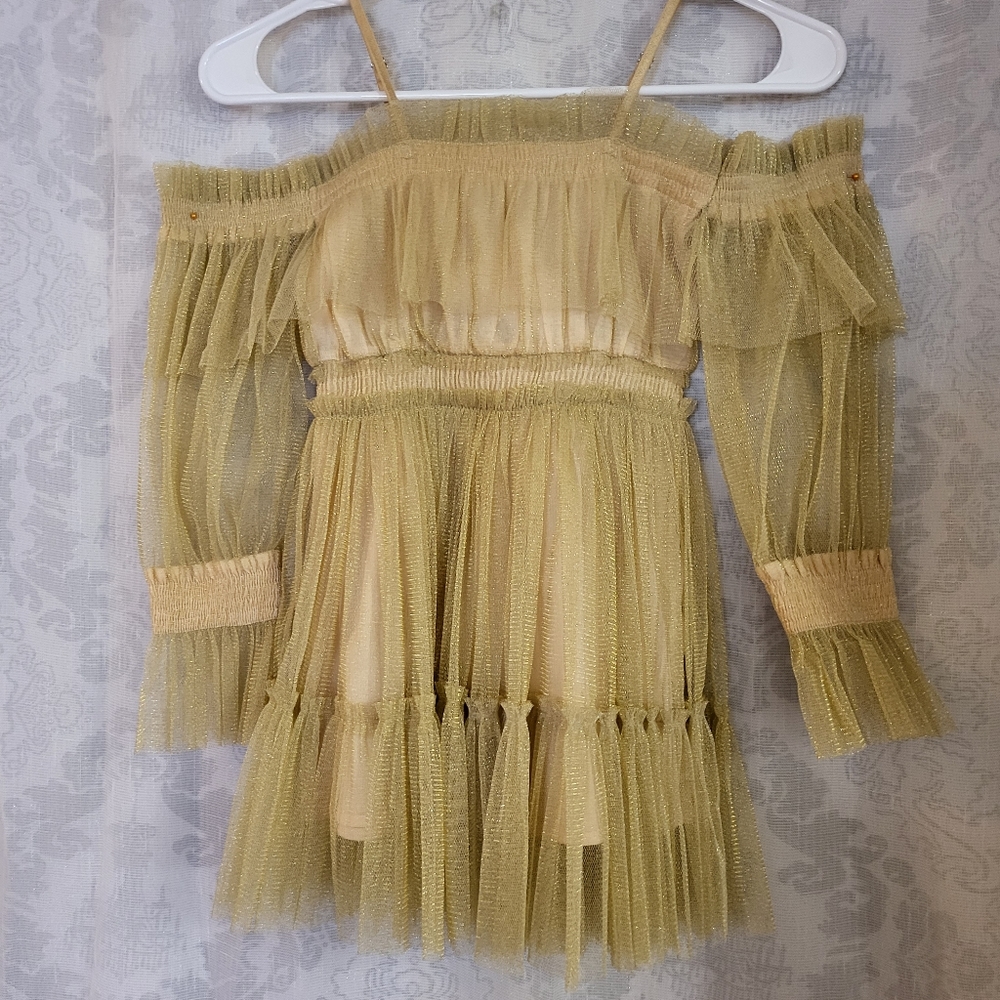 Ooh! La La Couture Girls Gold Sparkle Every Dress Size 5 and 4T - Picture 3 of 16